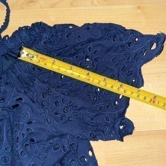 Sharagano eyelet lined dress off shoulder thin straps navy 10P gently preloved - Picture 9 of 9